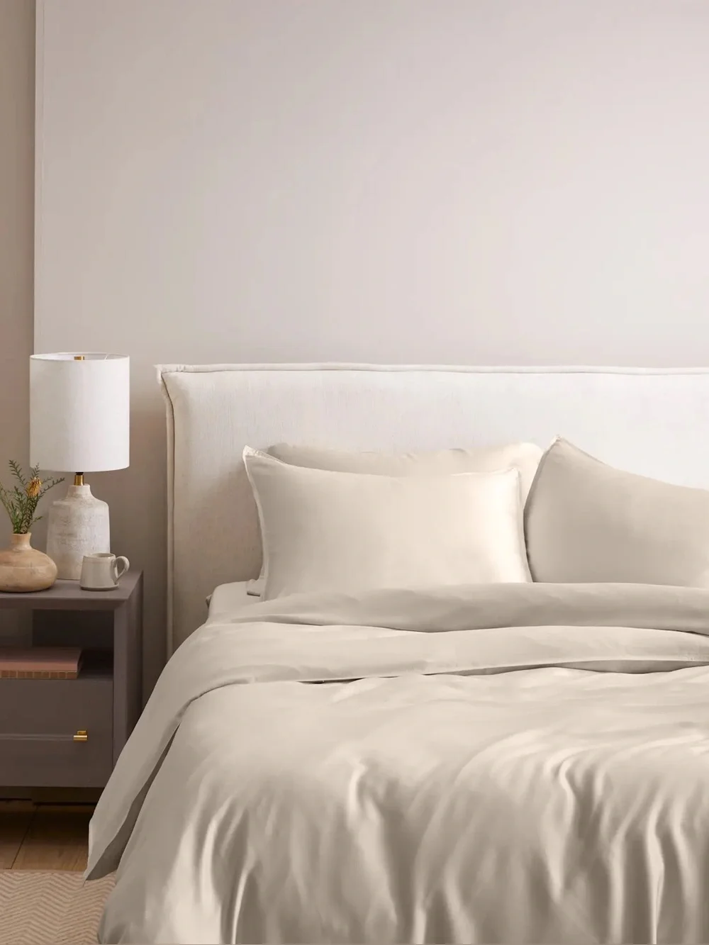 NWOT Quince King Cal King Duvet Cover Set 2 Shams Organic Bamboo Sand